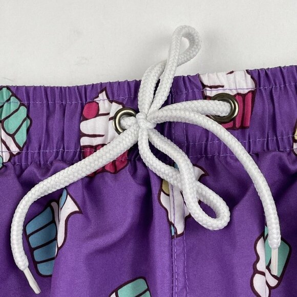 US SURF CLUB HAWAII Swim Trunk Shorts Men’s M Lined Drawstrings Pockets Cupcakes - Picture 7 of 7